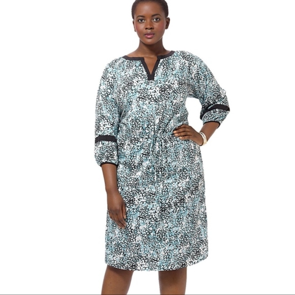 Spruce & Sage Monochrome Drawstring Dress Size 16